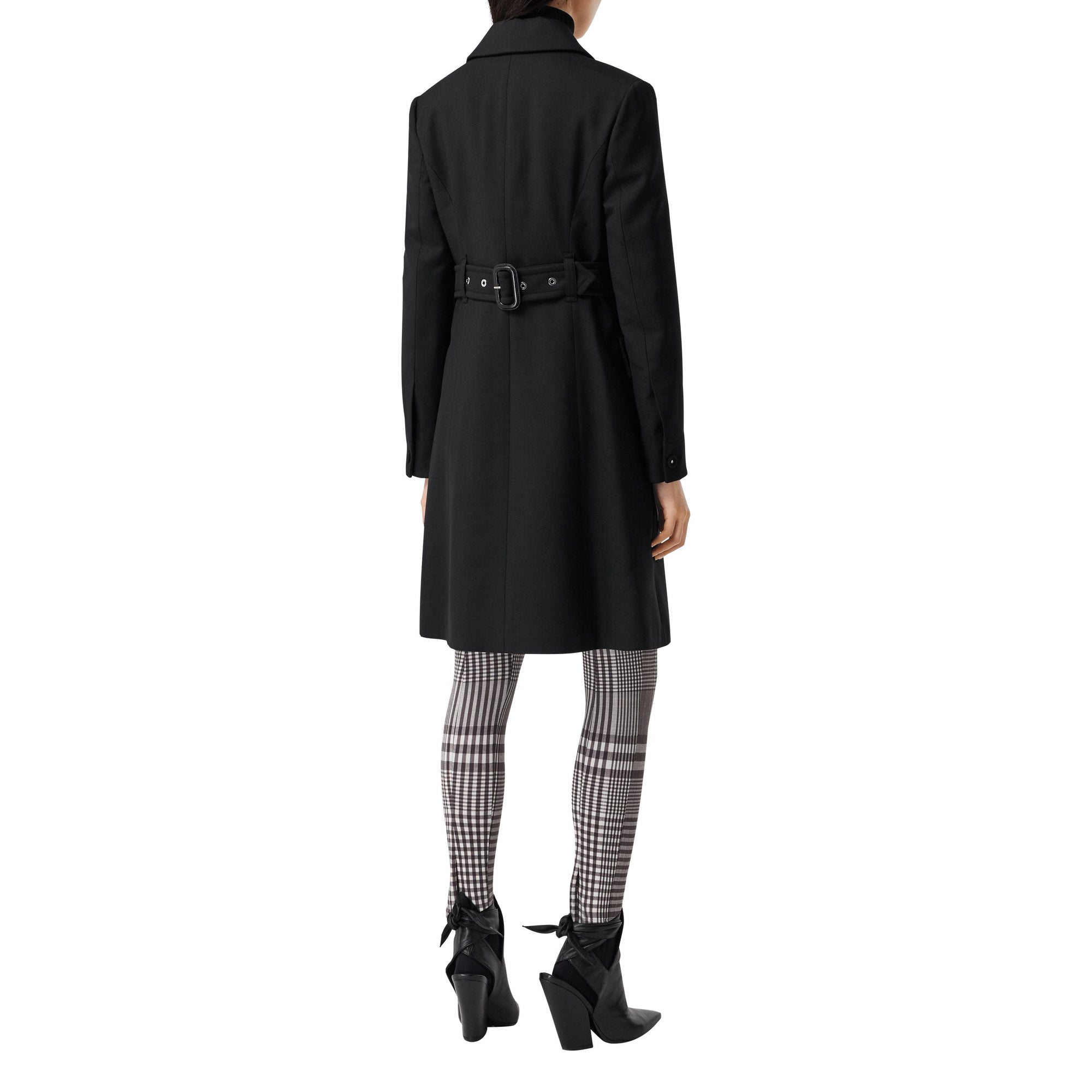 Manteau ajusté en laine et soie - Black