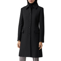 Manteau ajusté en laine et soie - Black