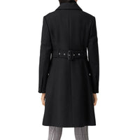 Manteau ajusté en laine et soie - Black