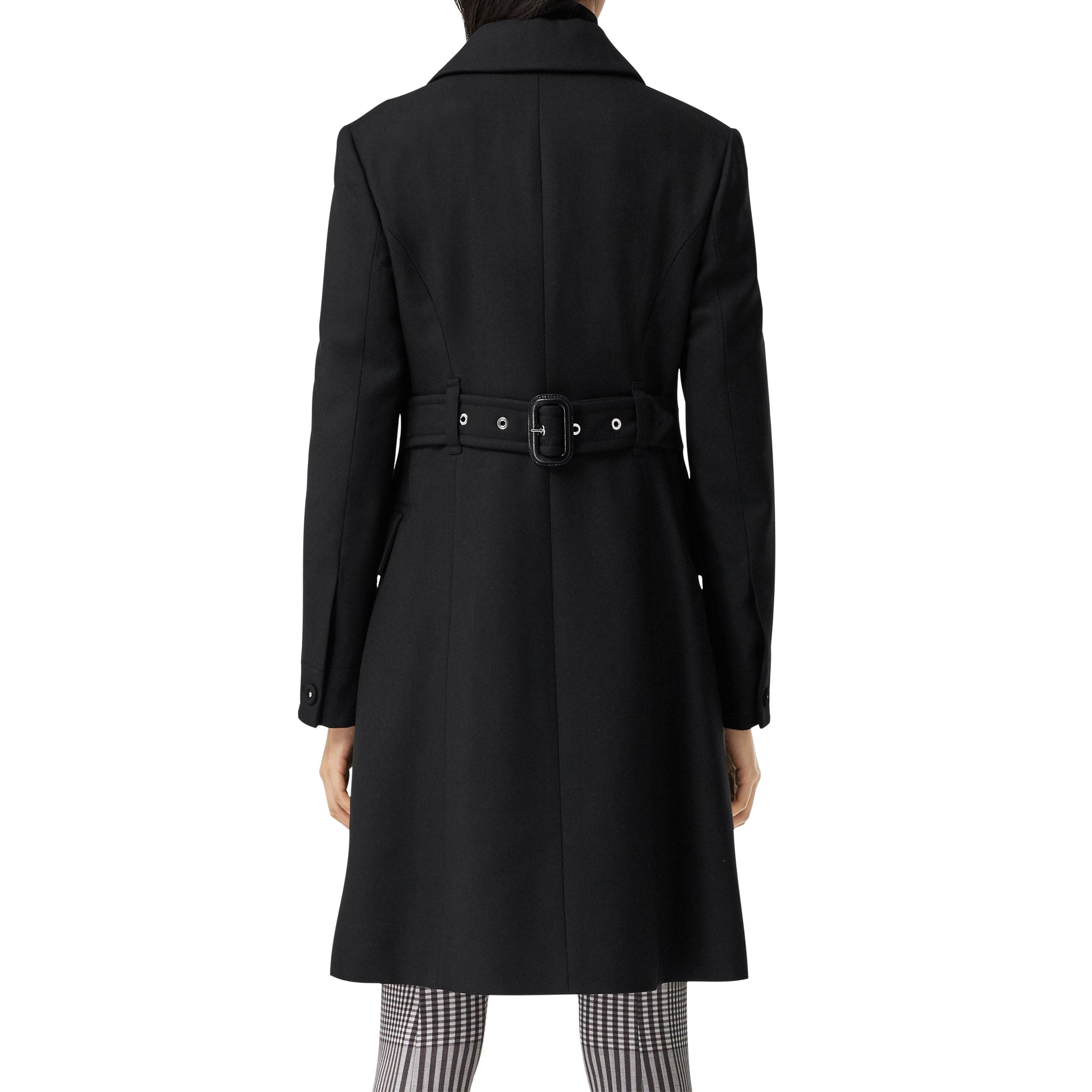 Manteau ajusté en laine et soie - Black