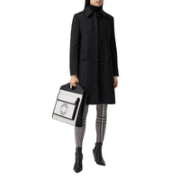 Manteau ajusté en laine et soie - Black