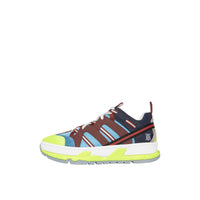 Sneakers Union en nylon nubuck et cuir velours - Blue & Burgundy