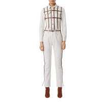 Jean droit avec harnais en cuir - Off White