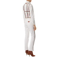 Jean droit avec harnais en cuir - Off White