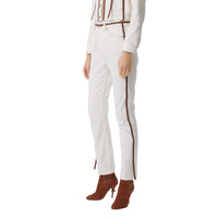 Jean droit avec harnais en cuir - Off White