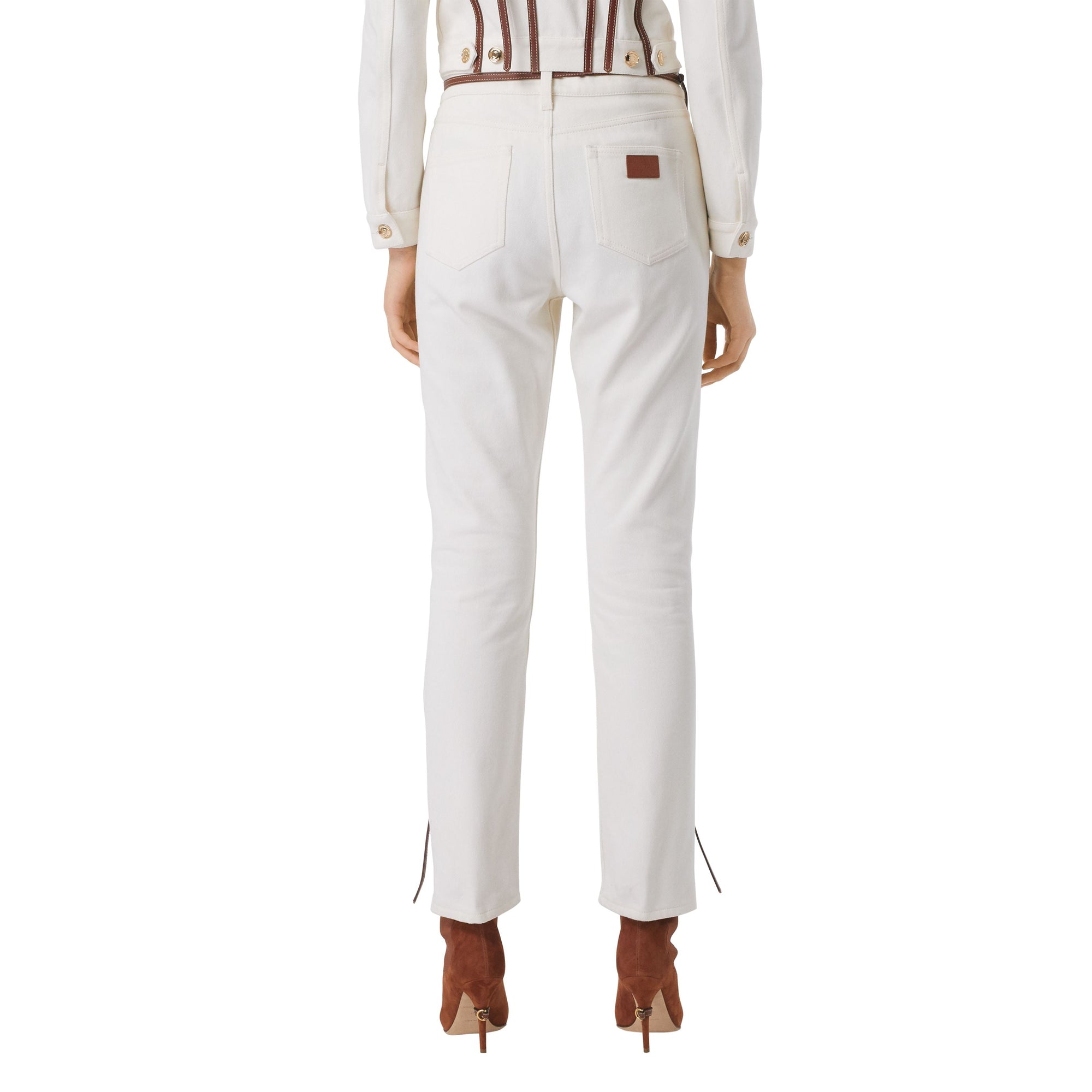 Jean droit avec harnais en cuir - Off White