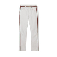 Jean droit avec harnais en cuir - Off White
