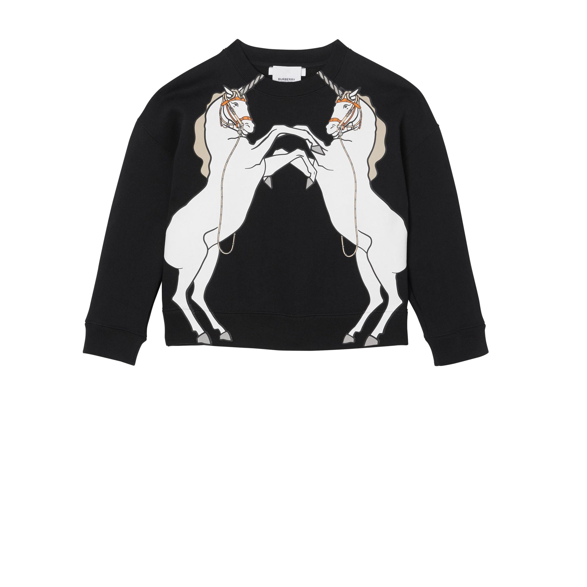 Sweat-shirt en jersey de coton à imprimé licorne - Black
