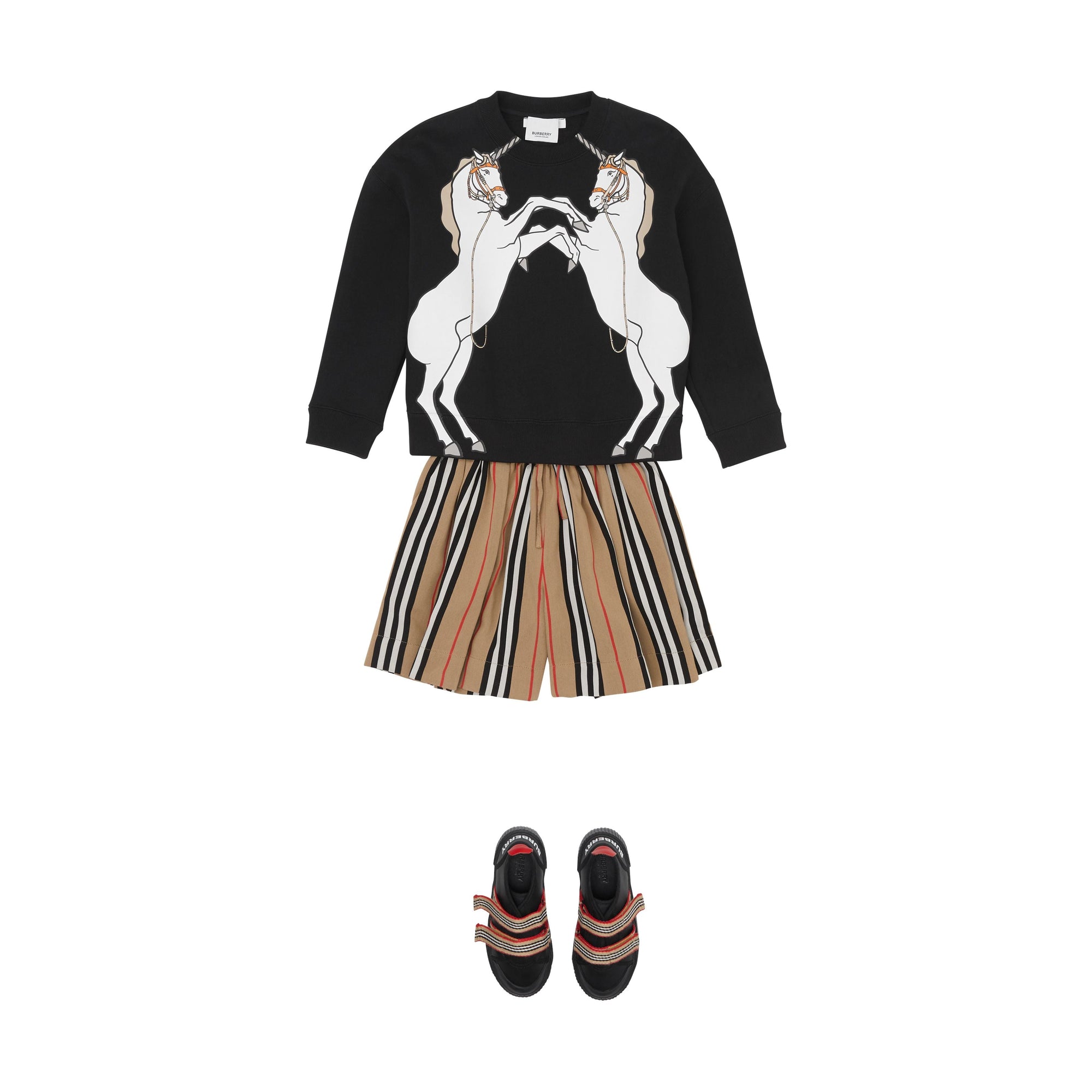 Sweat-shirt en jersey de coton à imprimé licorne - Black