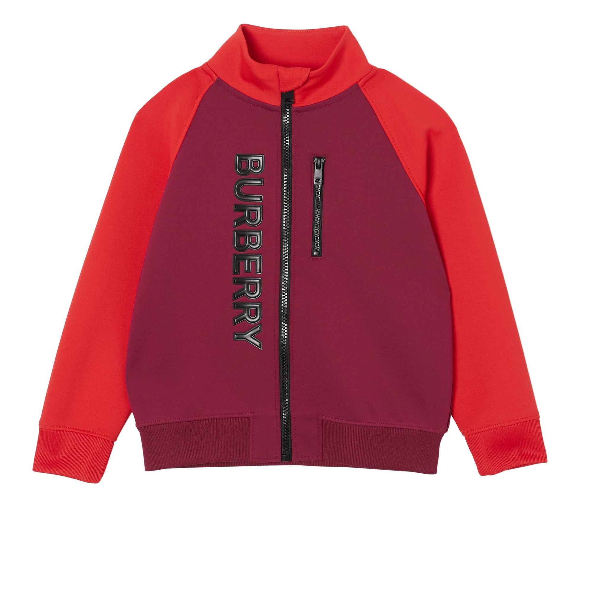 Haut de survêtement en jersey stretch bicolore avec logo - Dark Burgundy