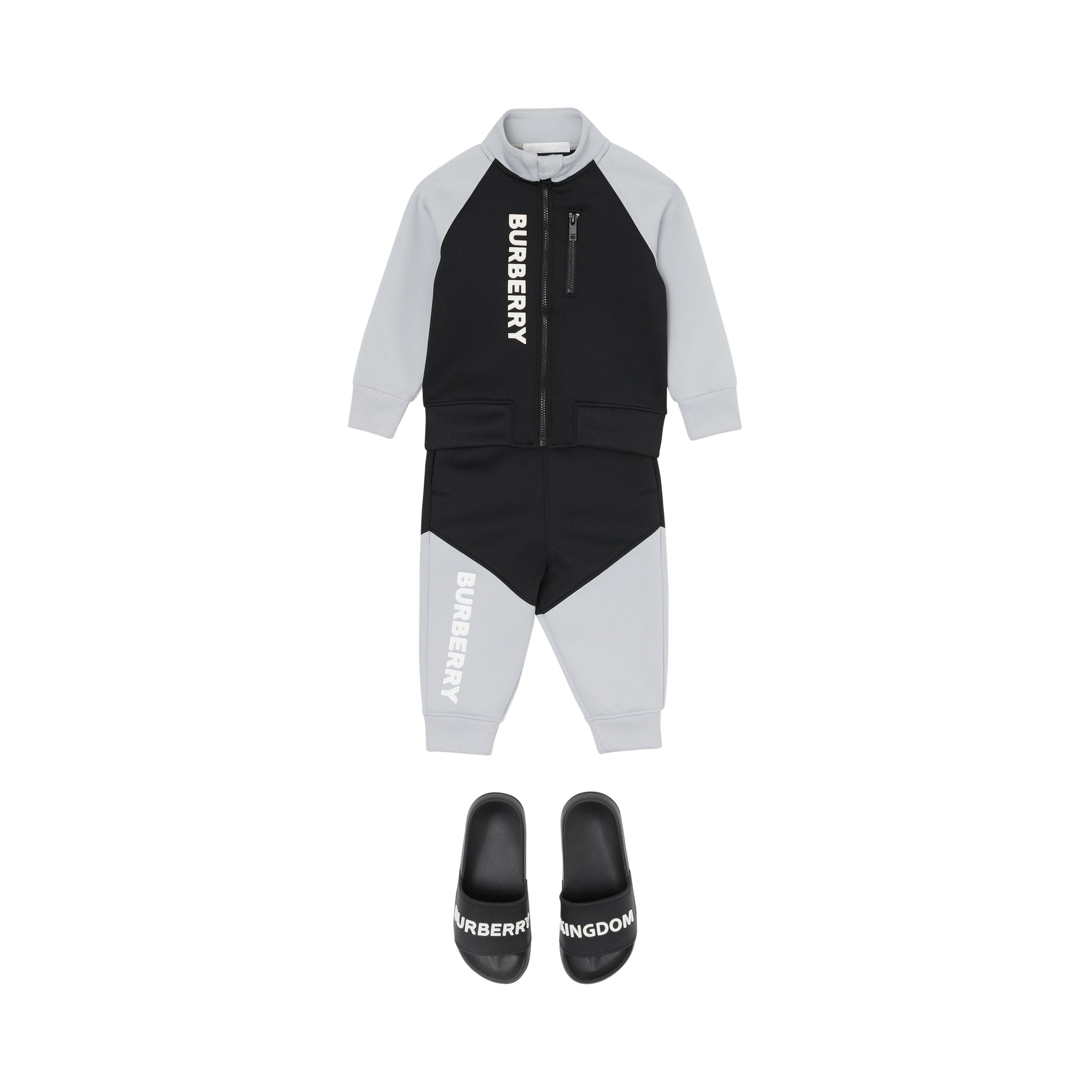 Veste de survêtement en jersey stretch bicolore avec logo - Black