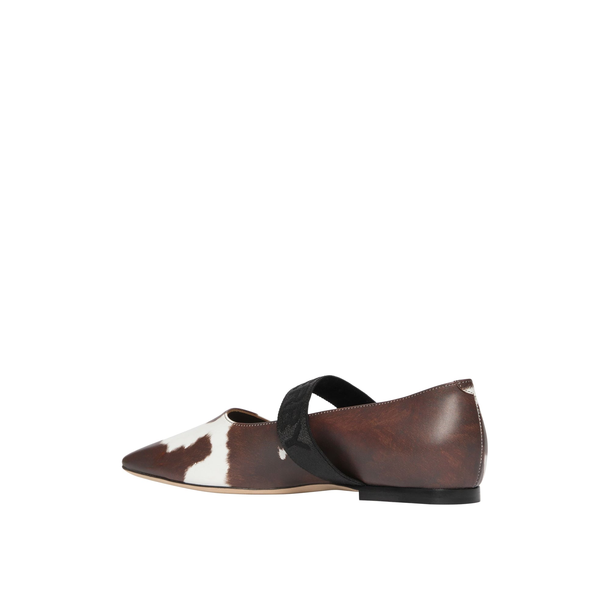 Chaussures plates en cuir à imprimé vache avec logo - Cow Print
