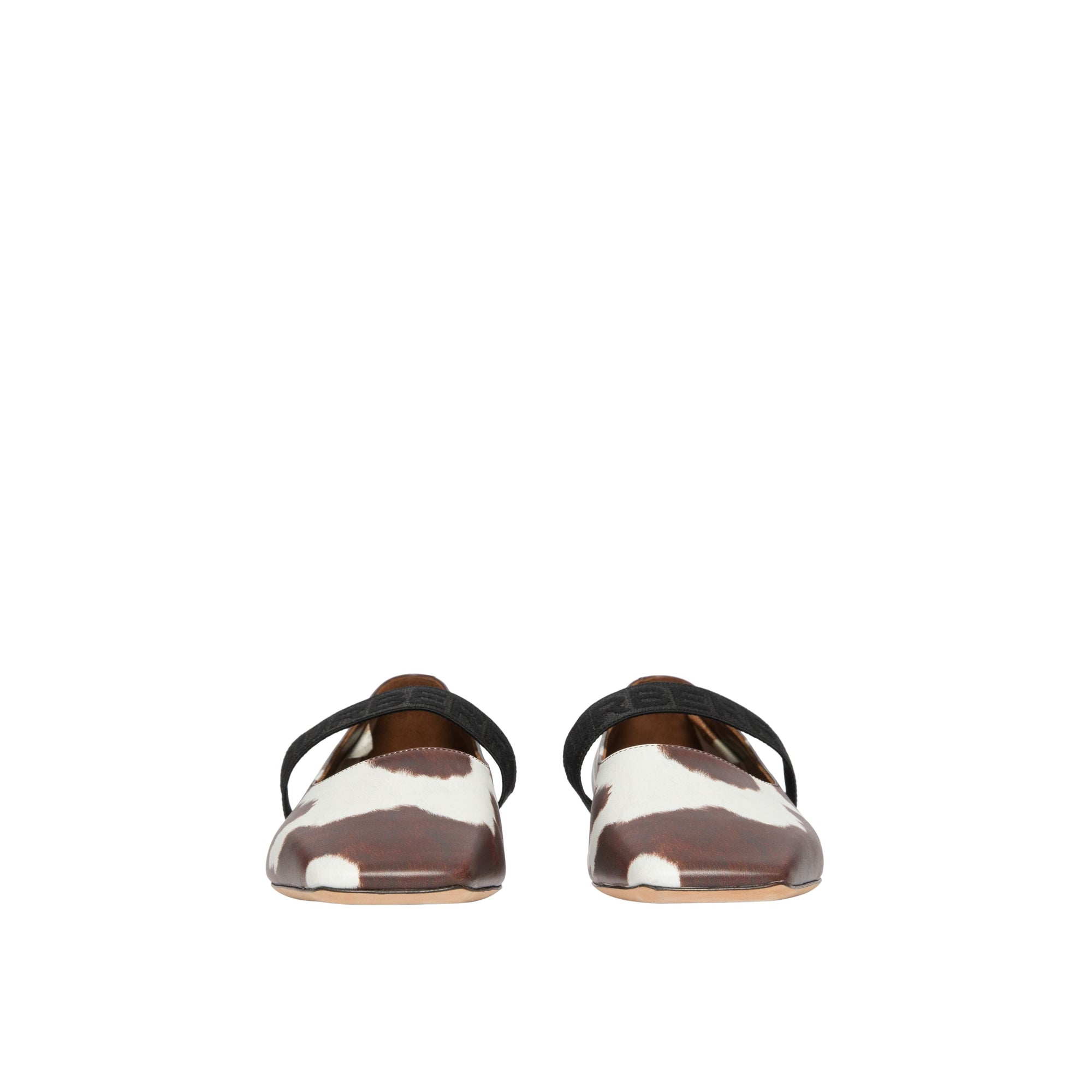 Chaussures plates en cuir à imprimé vache avec logo - Cow Print
