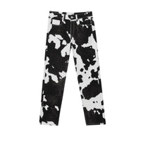 Jean droit à imprimé vache - Black Pattern