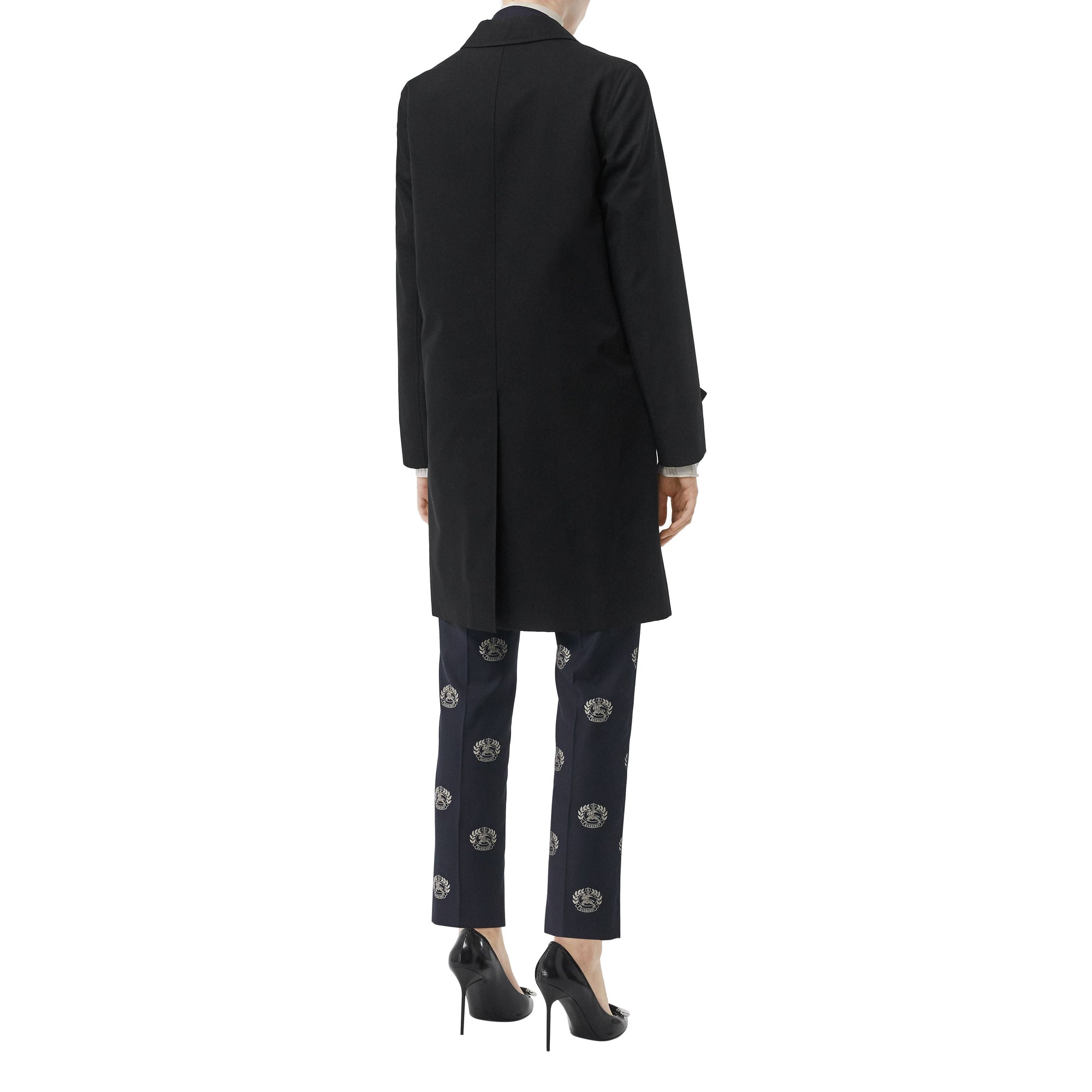 Blouse en gabardine de coton avec boutons pression - Black