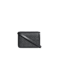 Mini sac TB en cuir d'agneau Monogram matelassé - Black