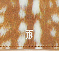 Porte-cartes en cuir à imprimé daim avec sangle amovible - Malt Brown