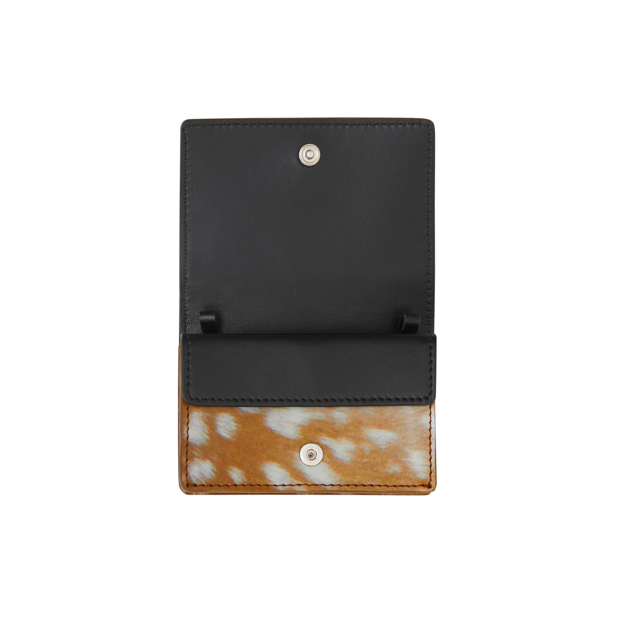 Porte-cartes en cuir à imprimé daim avec sangle amovible - Malt Brown