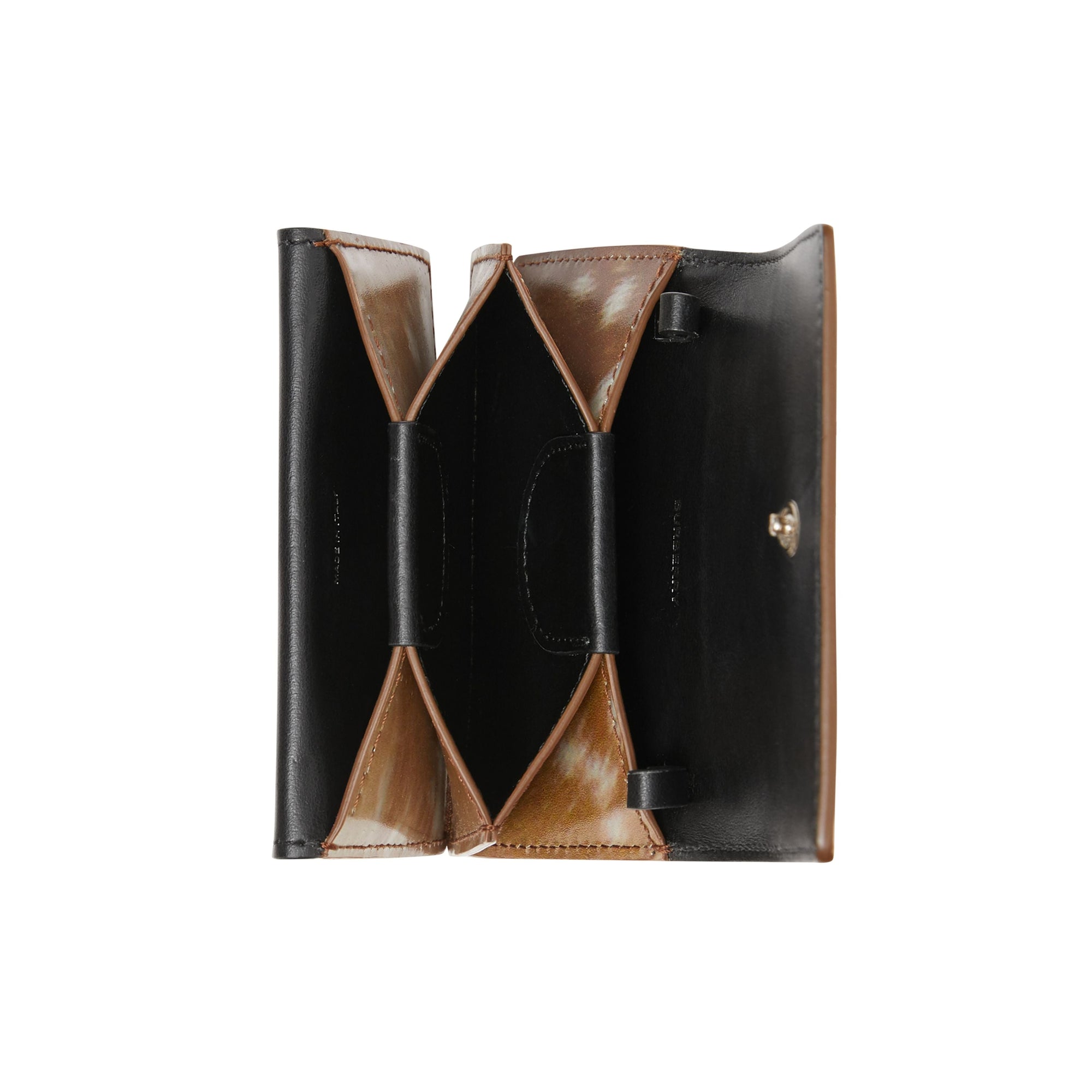 Porte-cartes en cuir à imprimé daim avec sangle amovible - Malt Brown