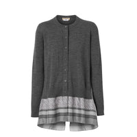 Cardigan en laine avec foulard Monogram - Grey Melange