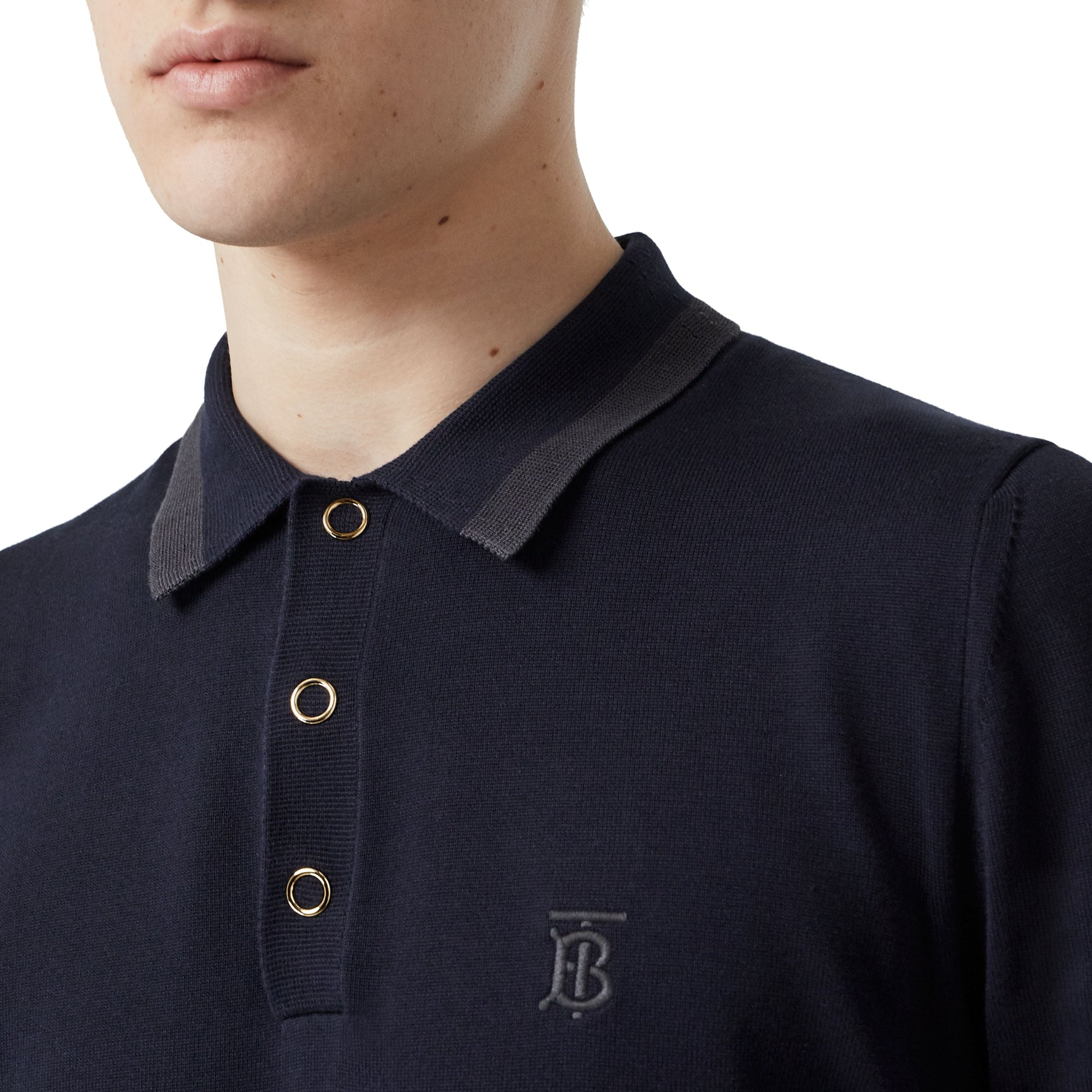 Polo en coton Monogram - Navy