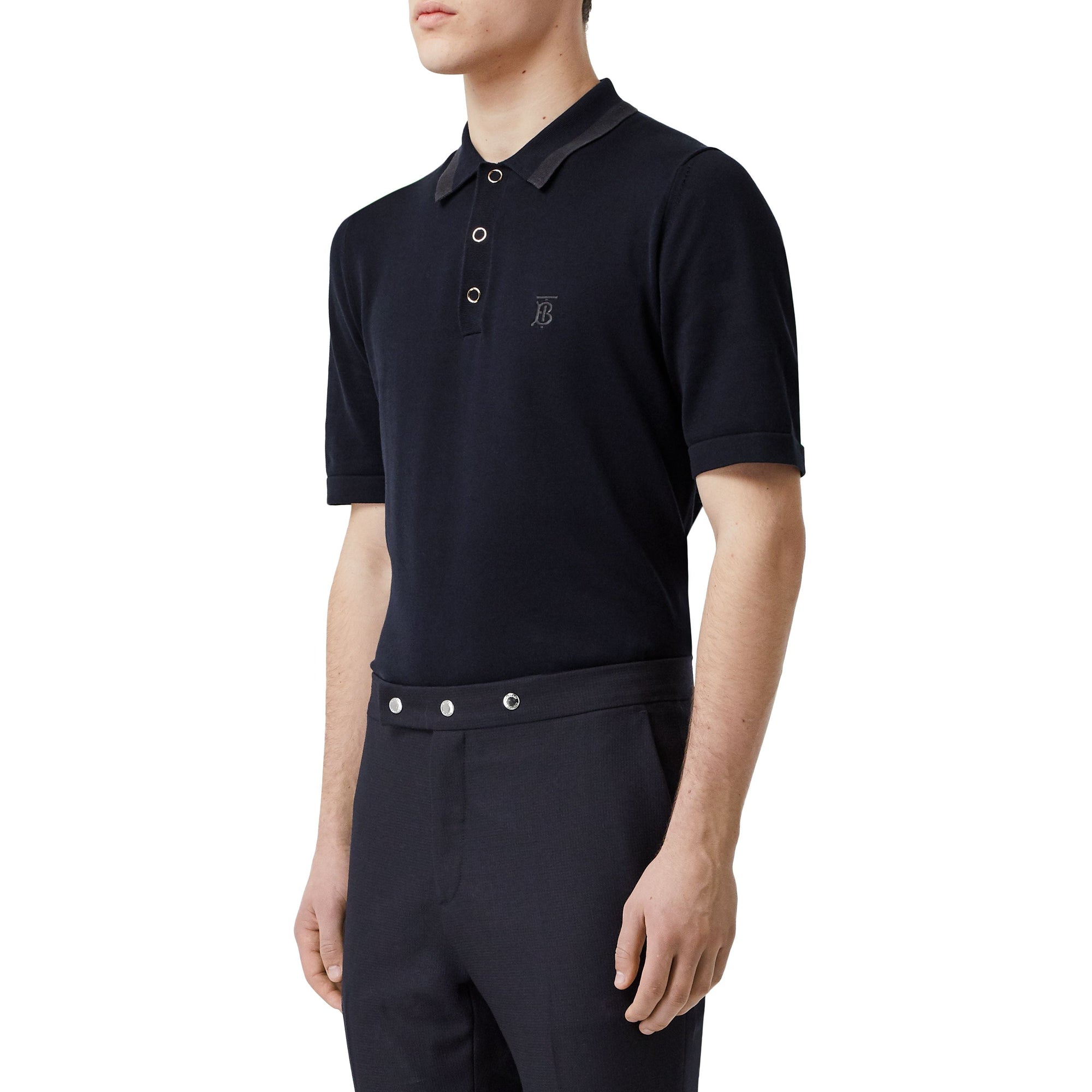 Polo en coton Monogram - Navy