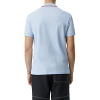 Polo à rayures iconique en piqué de coton - Pale Blue