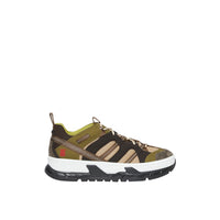 Sneakers Union en mesh et cuir velours - Khaki & Brown