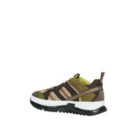 Sneakers Union en mesh et cuir velours - Khaki & Brown