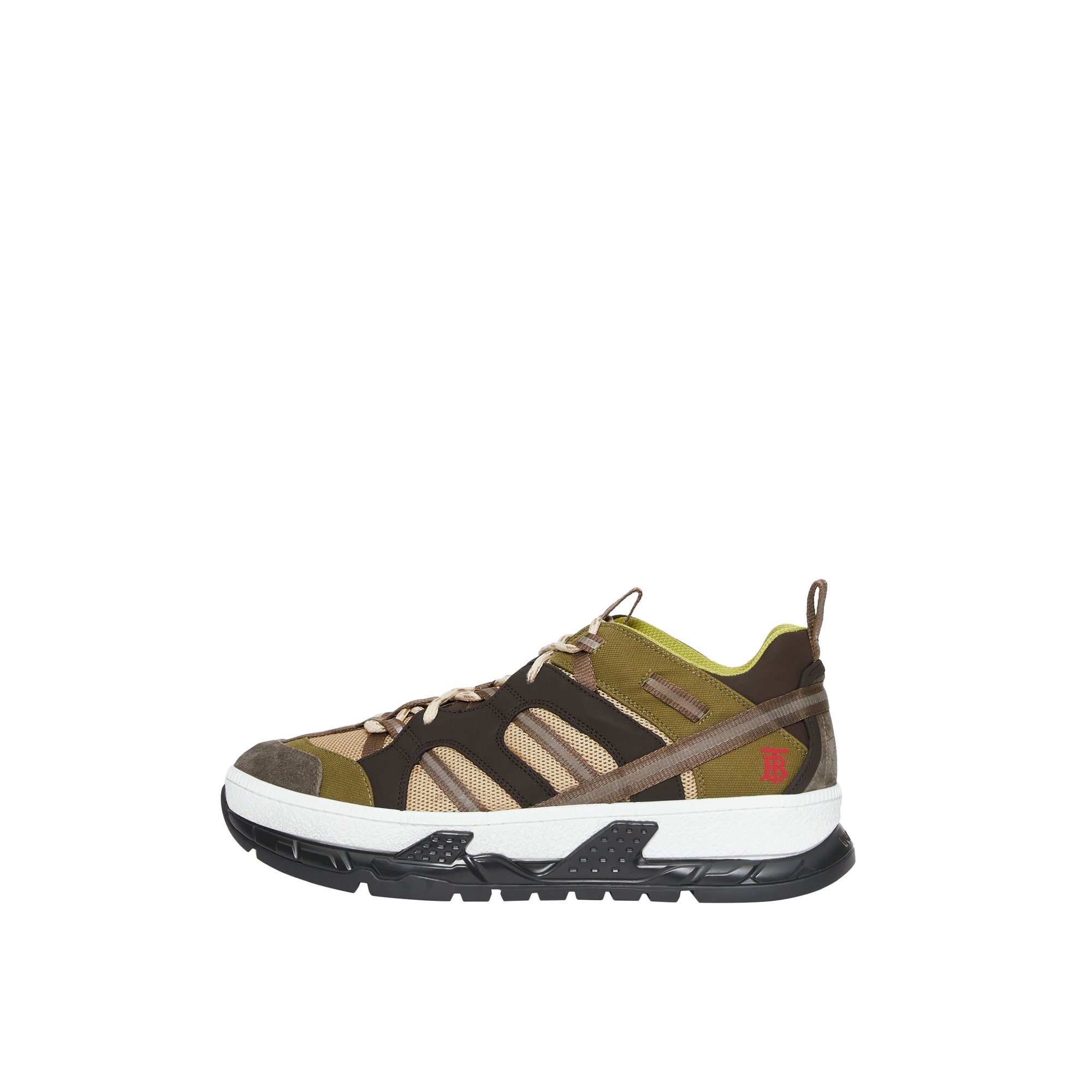 Sneakers Union en mesh et cuir velours - Khaki & Brown