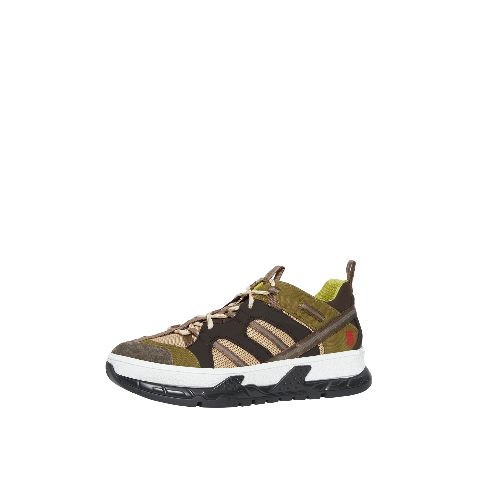 Sneakers Union en mesh et cuir velours - Khaki & Brown