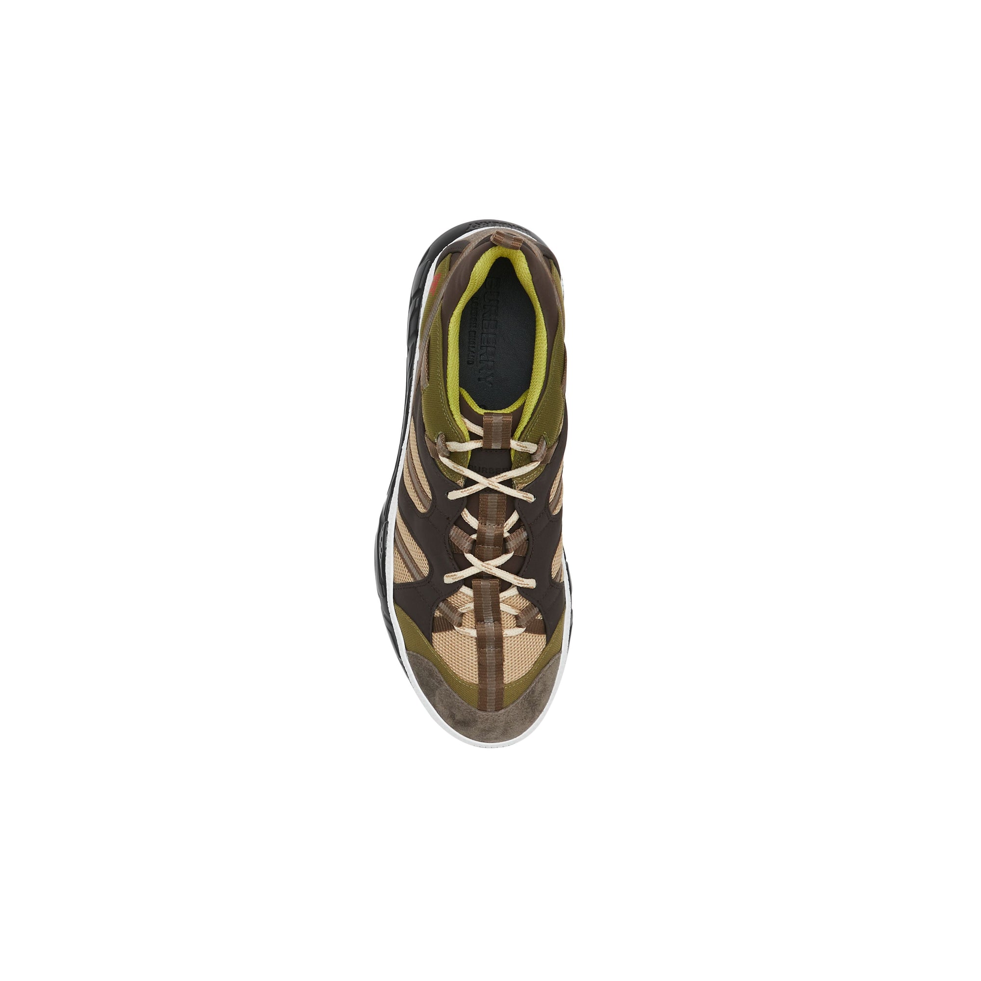Sneakers Union en mesh et cuir velours - Khaki & Brown