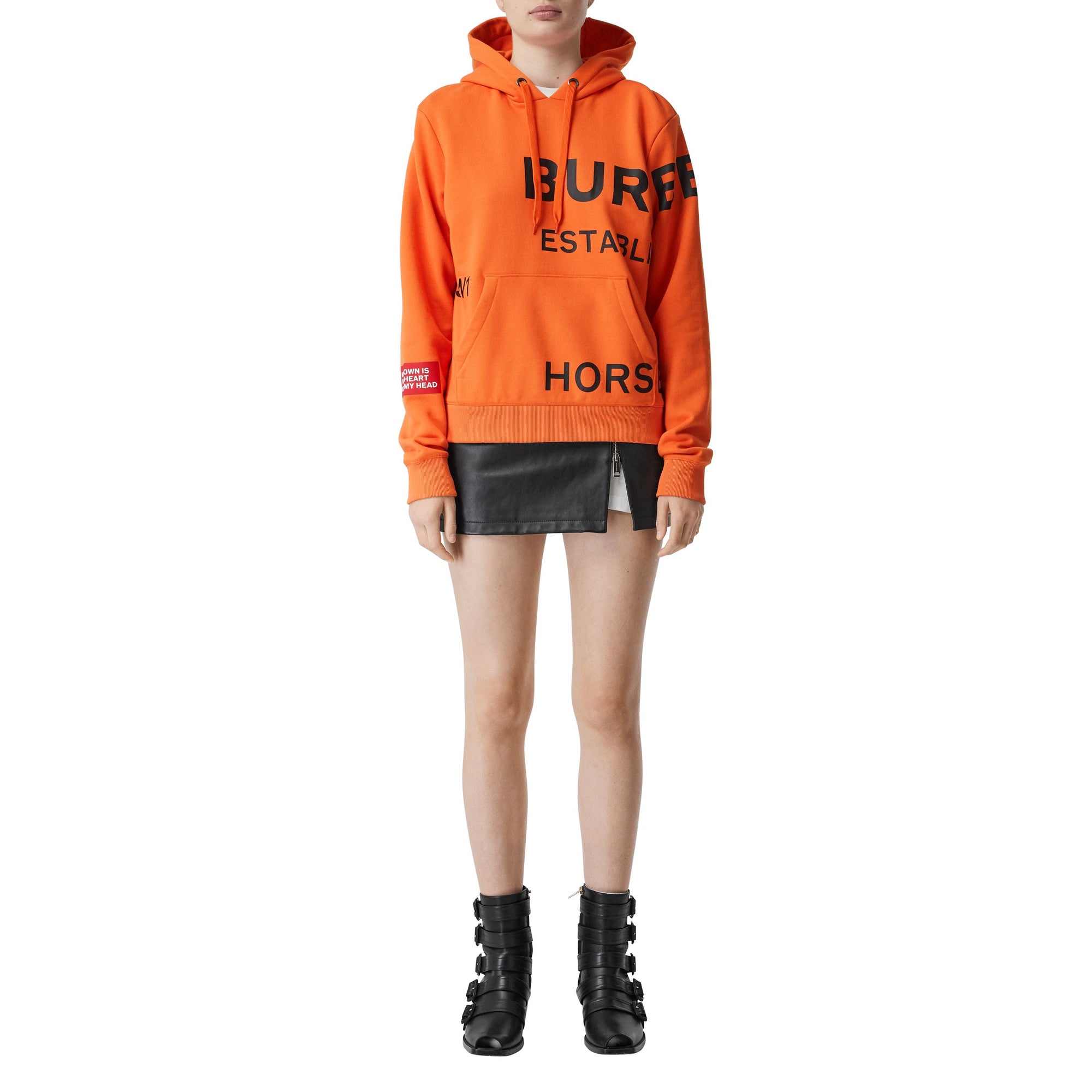 Sweat-shirt à capuche oversize en coton Horseferry - Bright Orange
