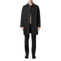 Paletot en coton technique mélangé avec logo - Black