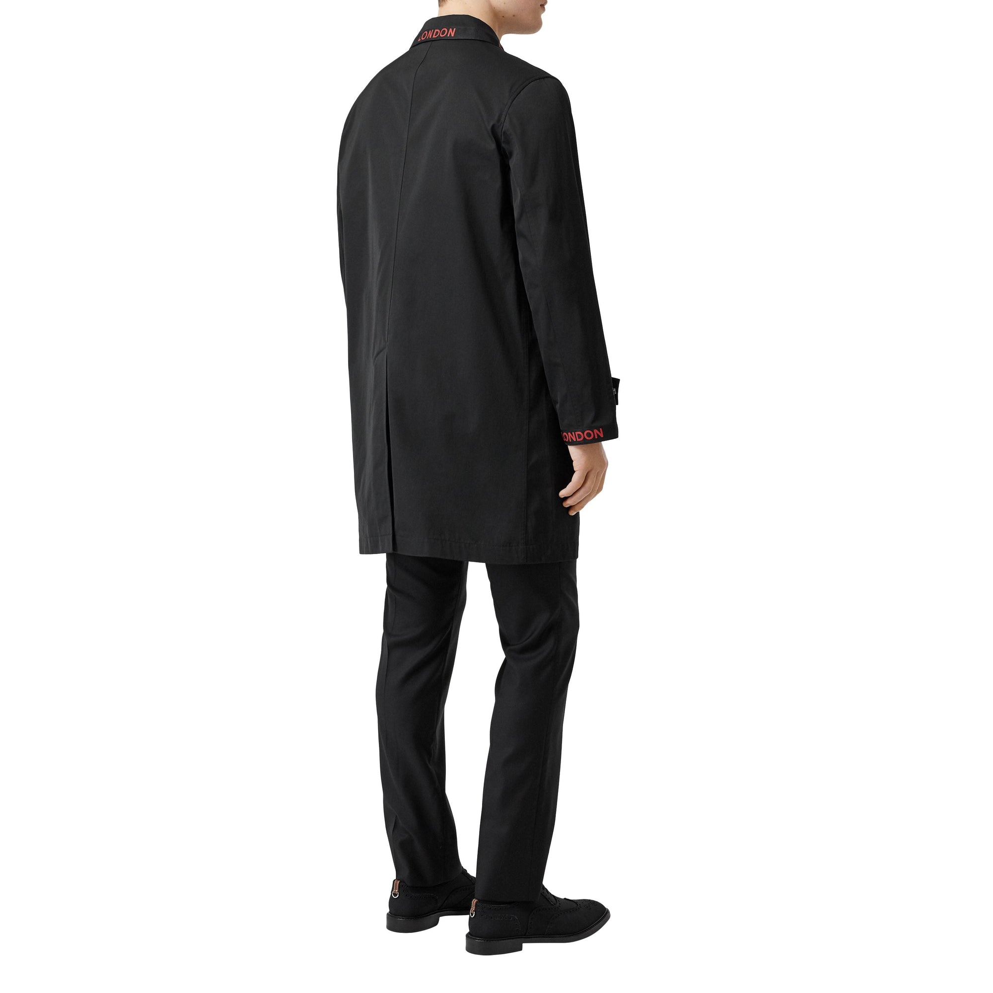 Paletot en coton technique mélangé avec logo - Black