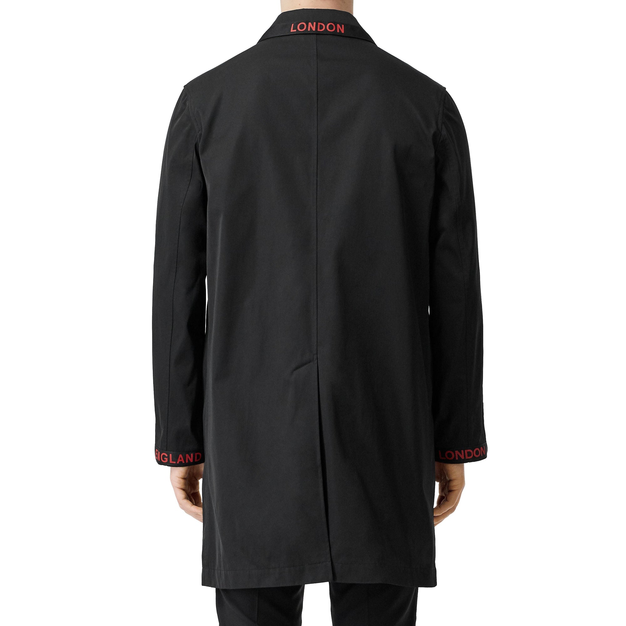 Paletot en coton technique mélangé avec logo - Black