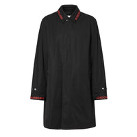 Paletot en coton technique mélangé avec logo - Black