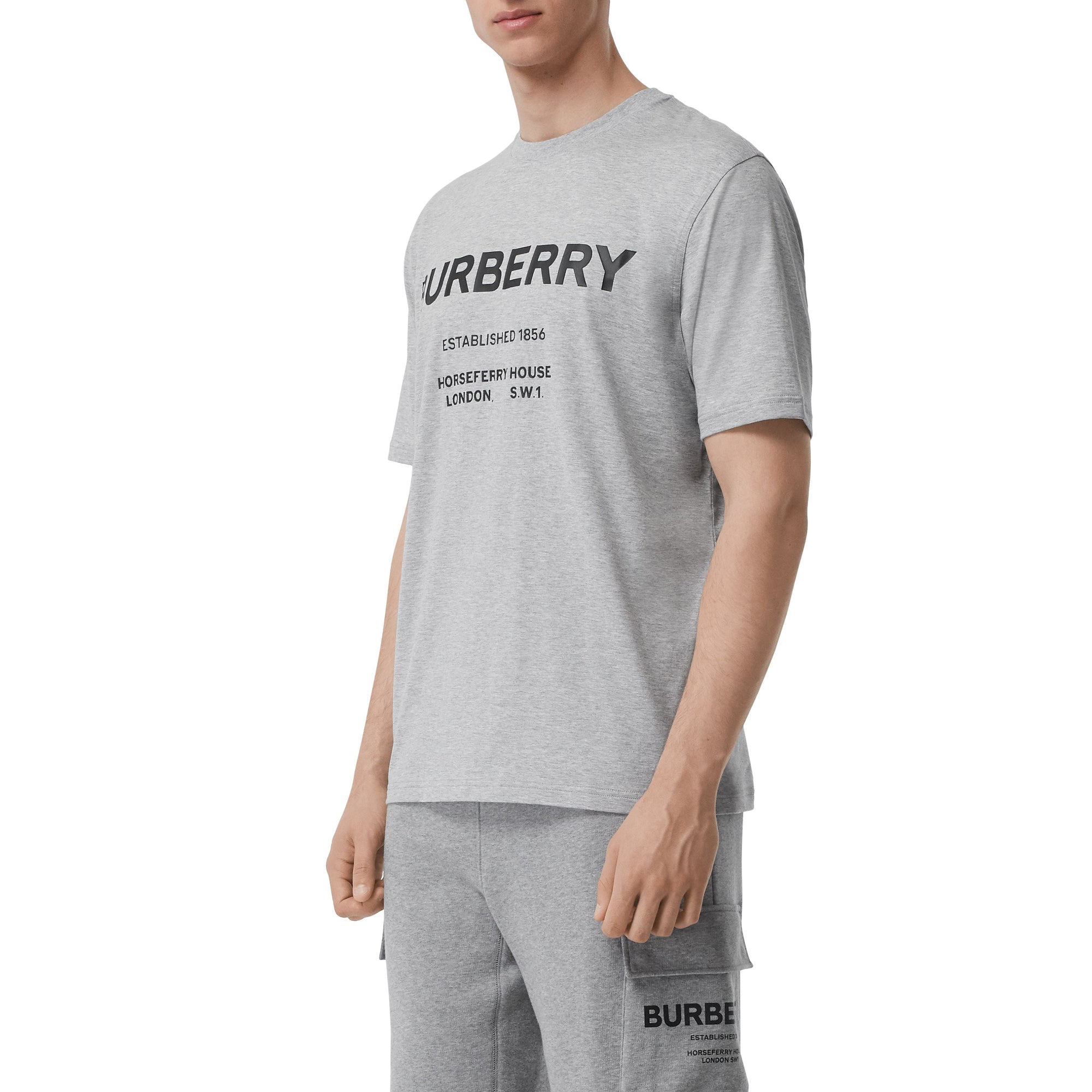 T-shirt en coton Horseferry - Pale Grey Melange