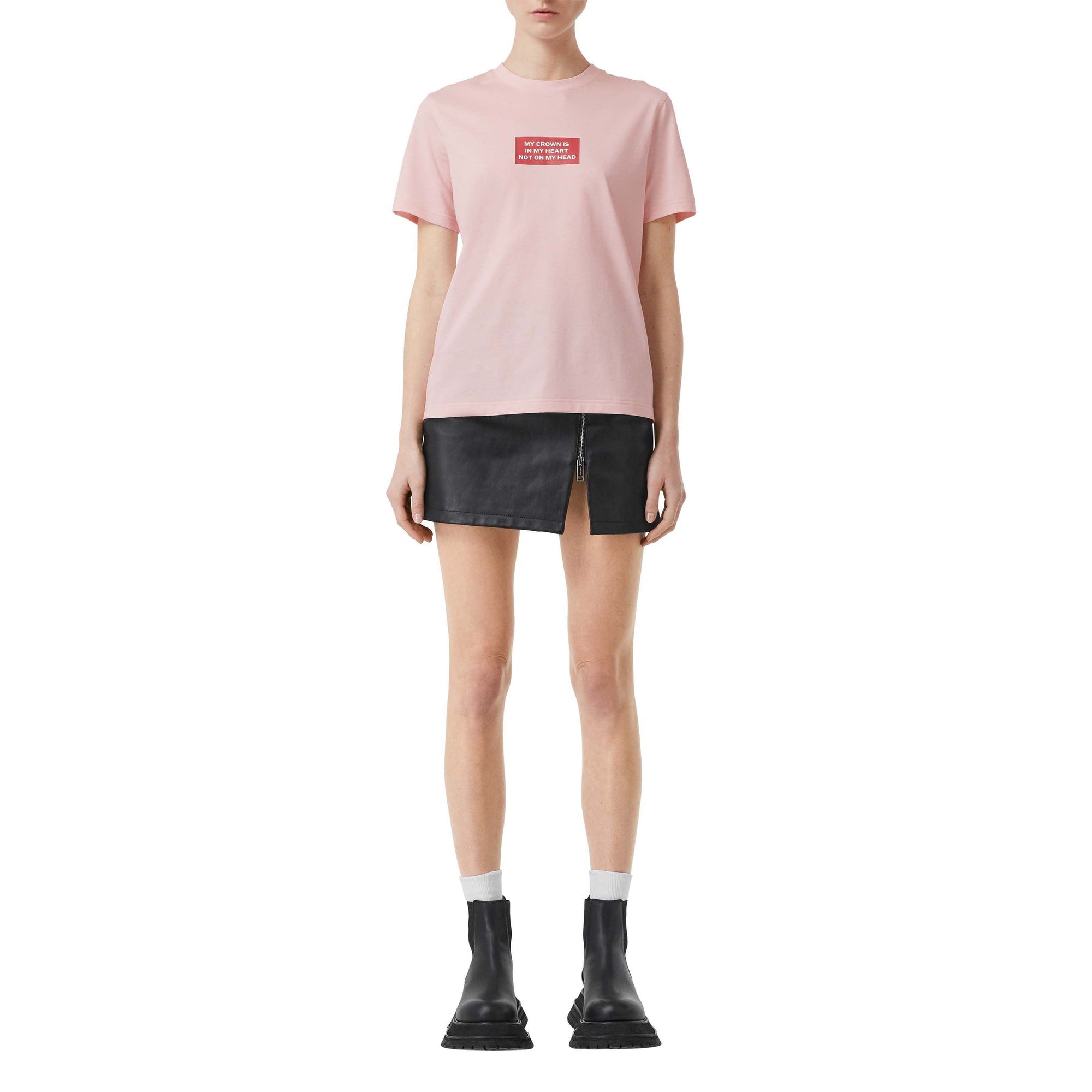 T-shirt en coton à imprimé montage - Alabaster Pink