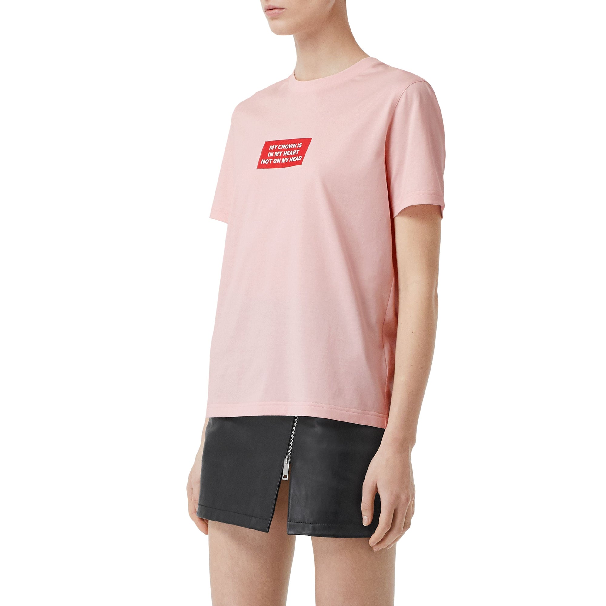 T-shirt en coton à imprimé montage - Alabaster Pink