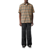 Chemise oversize à manches courtes en coton Vintage check - Archive Beige
