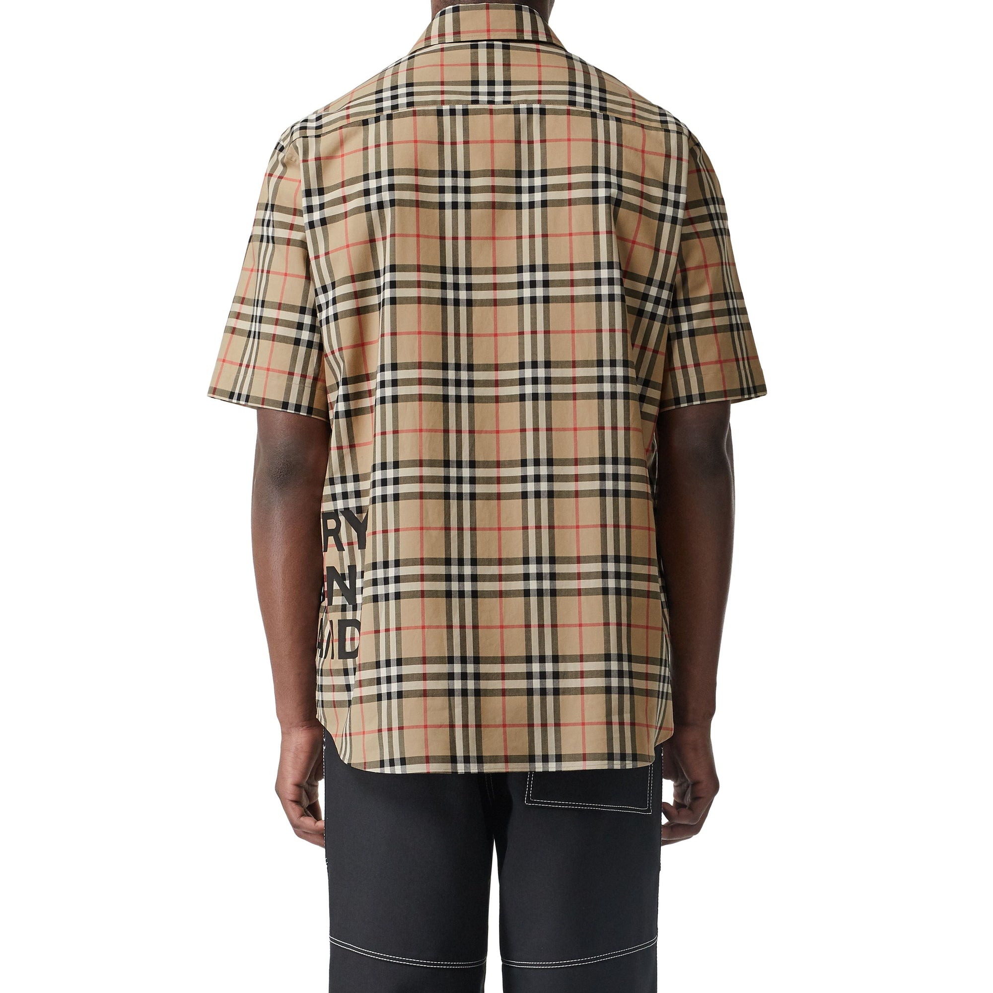 Chemise oversize à manches courtes en coton Vintage check - Archive Beige