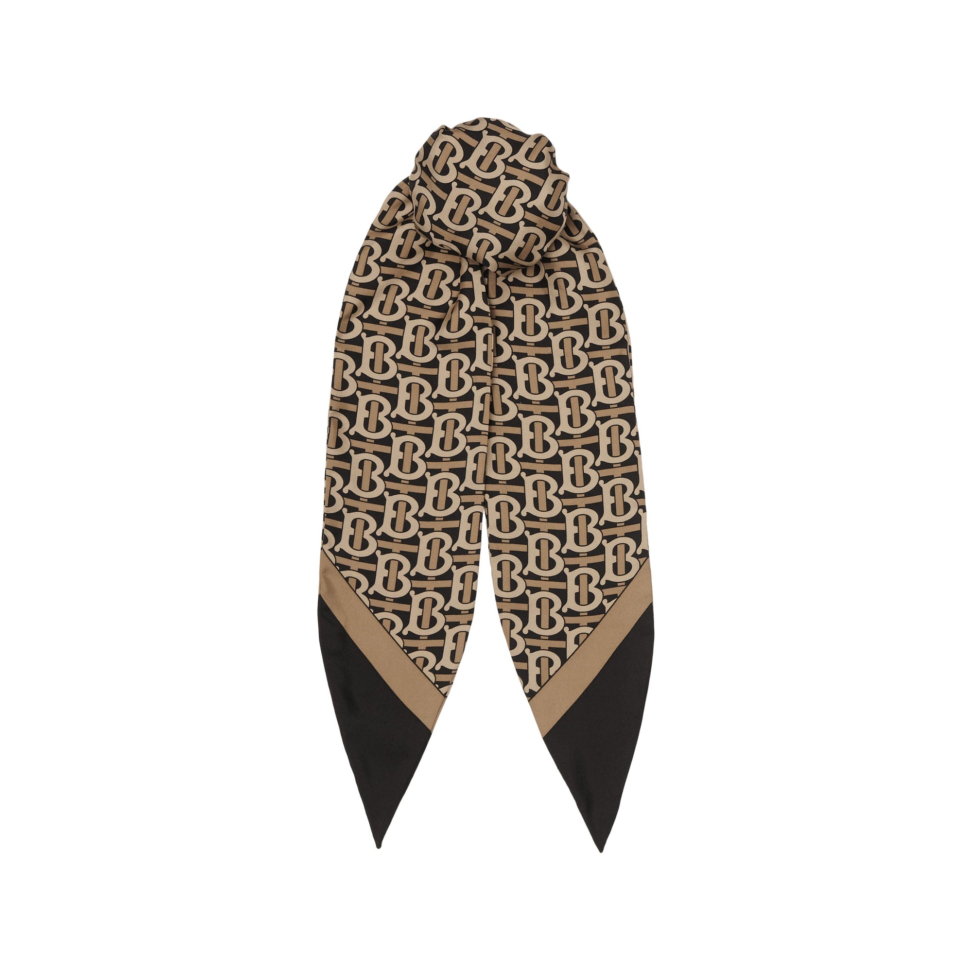 Foulard pour cheveux en soie Monogram - Black