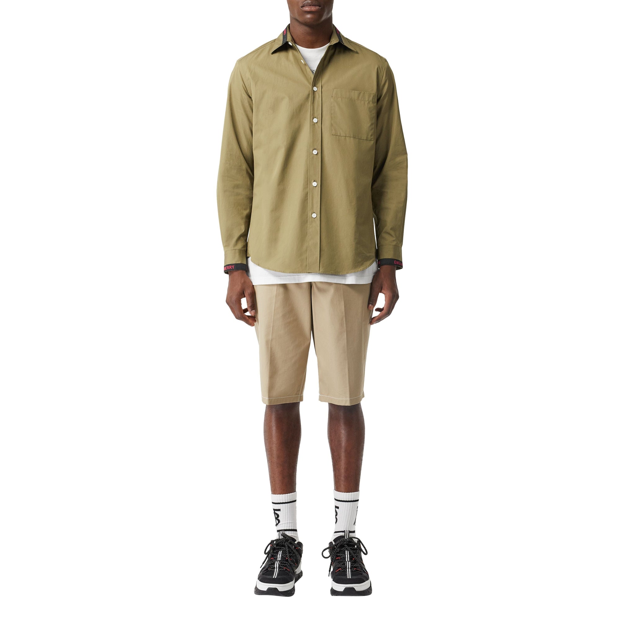 Chemise en popeline de coton à logo - Utility Green