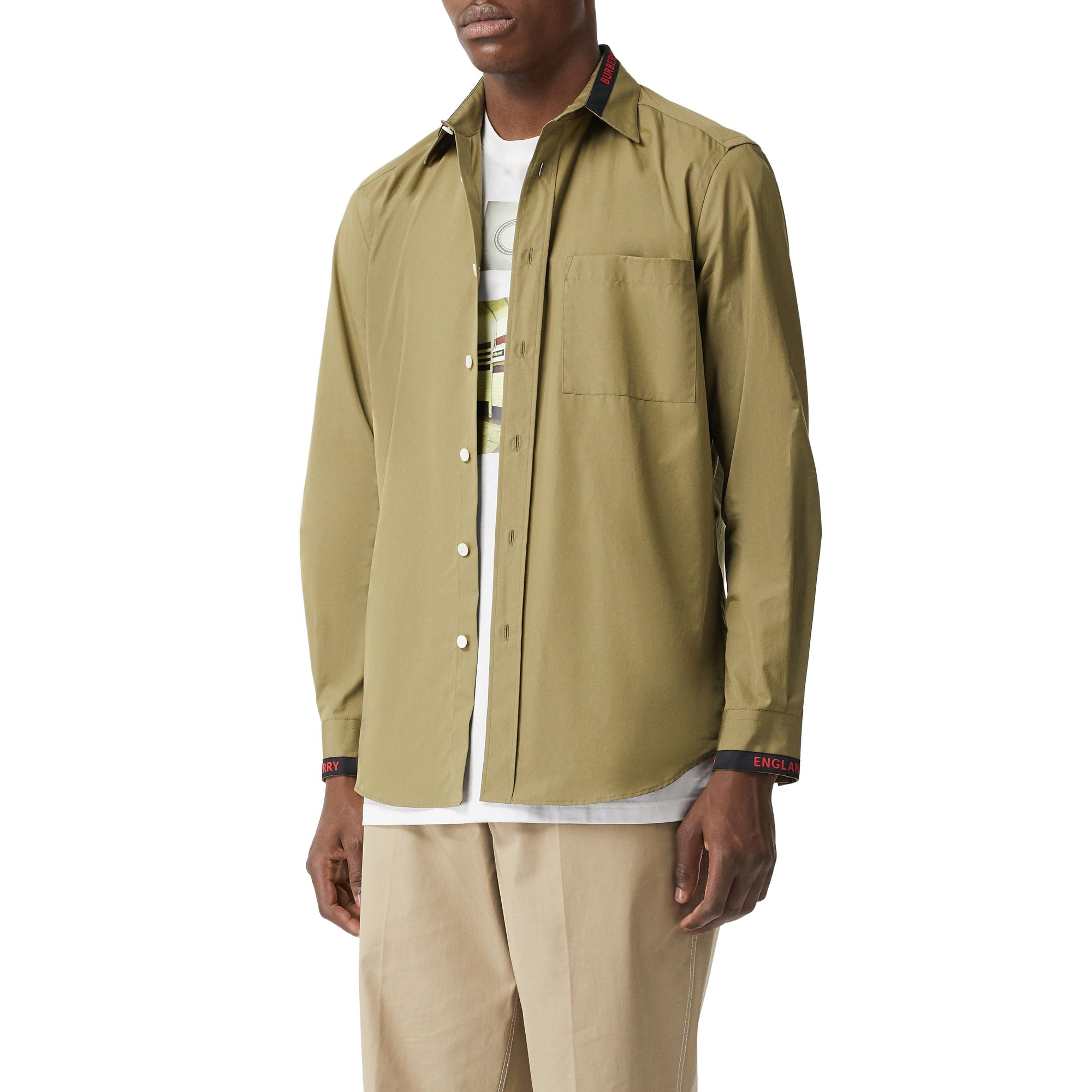 Chemise en popeline de coton à logo - Utility Green