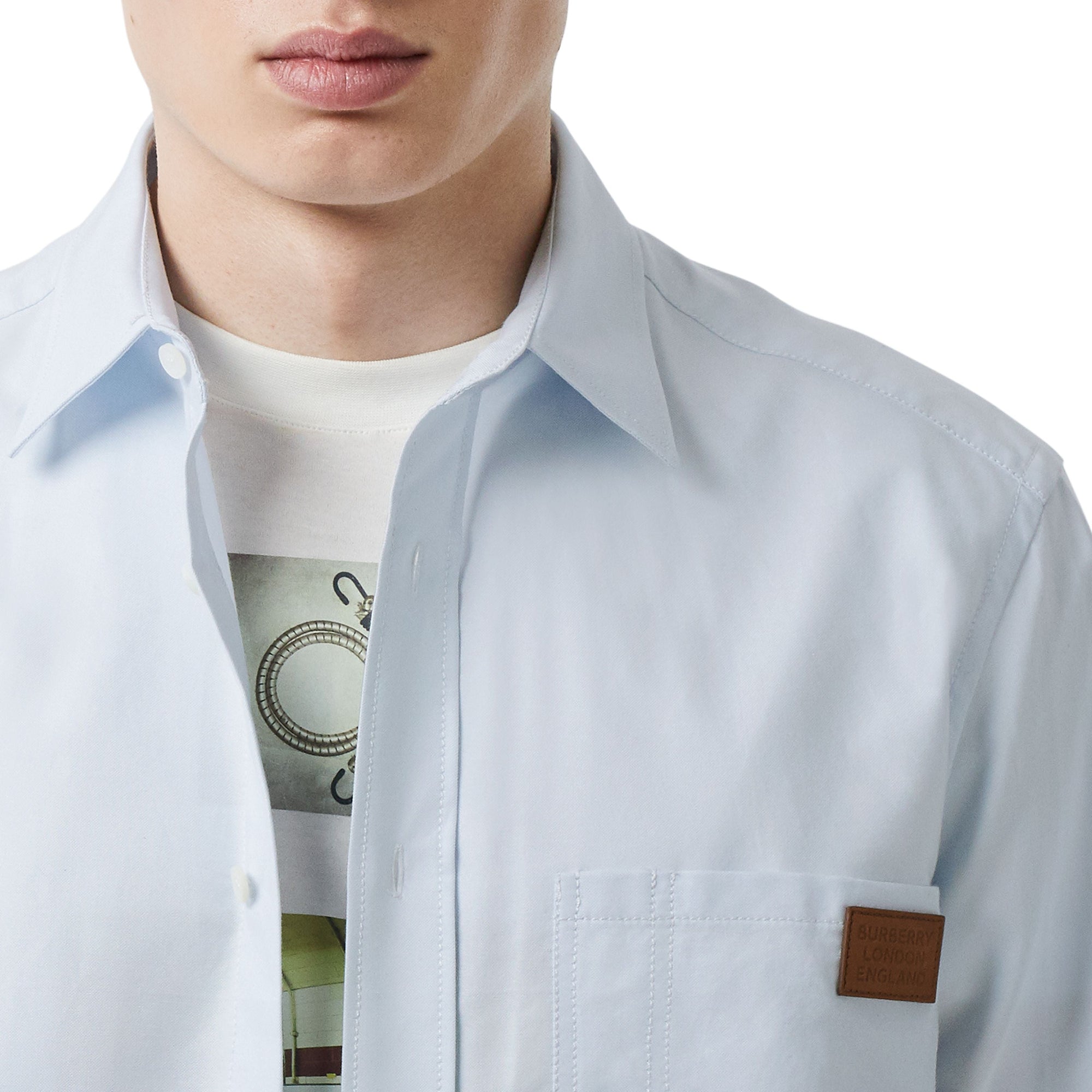 Chemise Oxford en coton à logo - Sky Blue