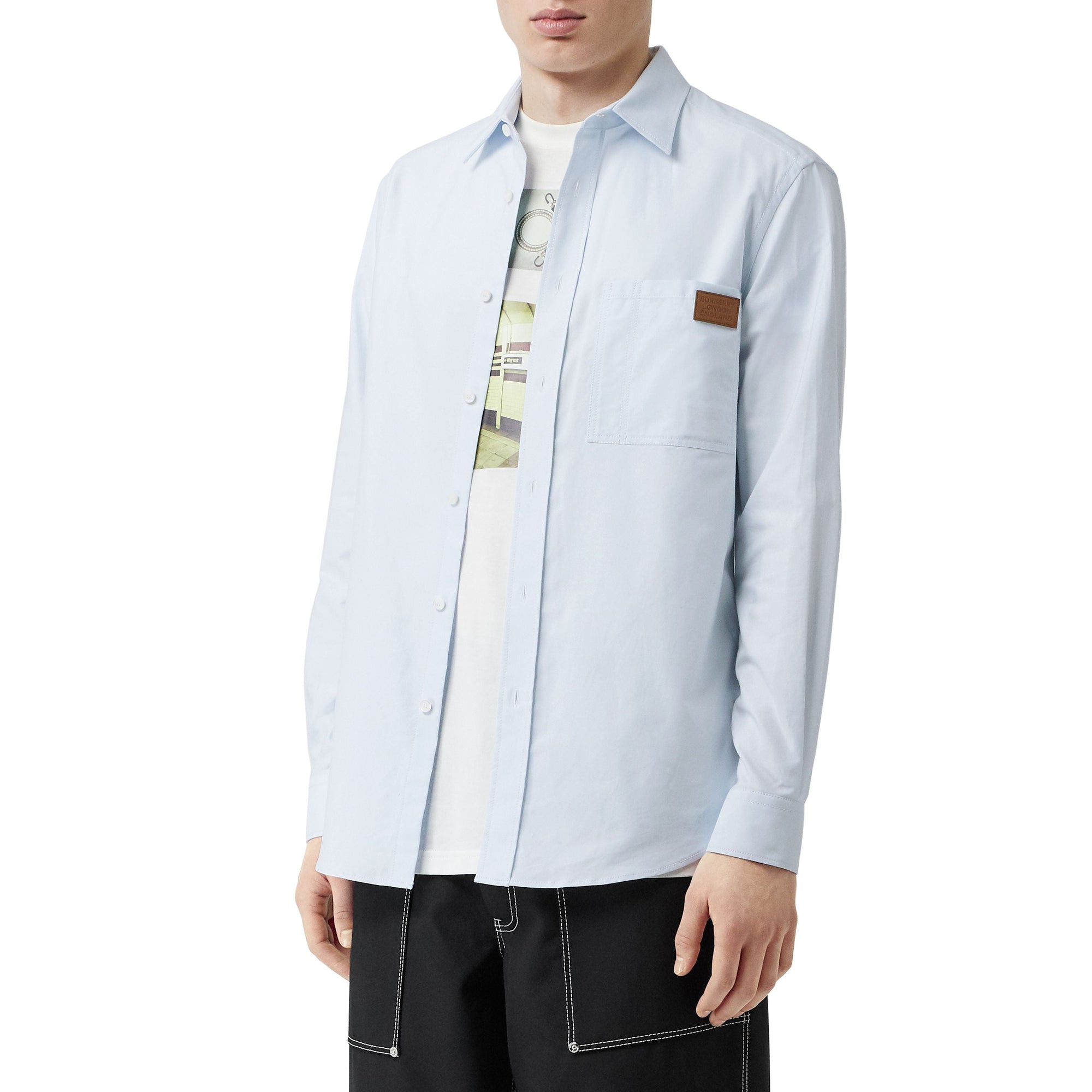 Chemise Oxford en coton à logo - Sky Blue