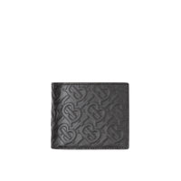 Portefeuille à rabat Monogram en cuir - Black