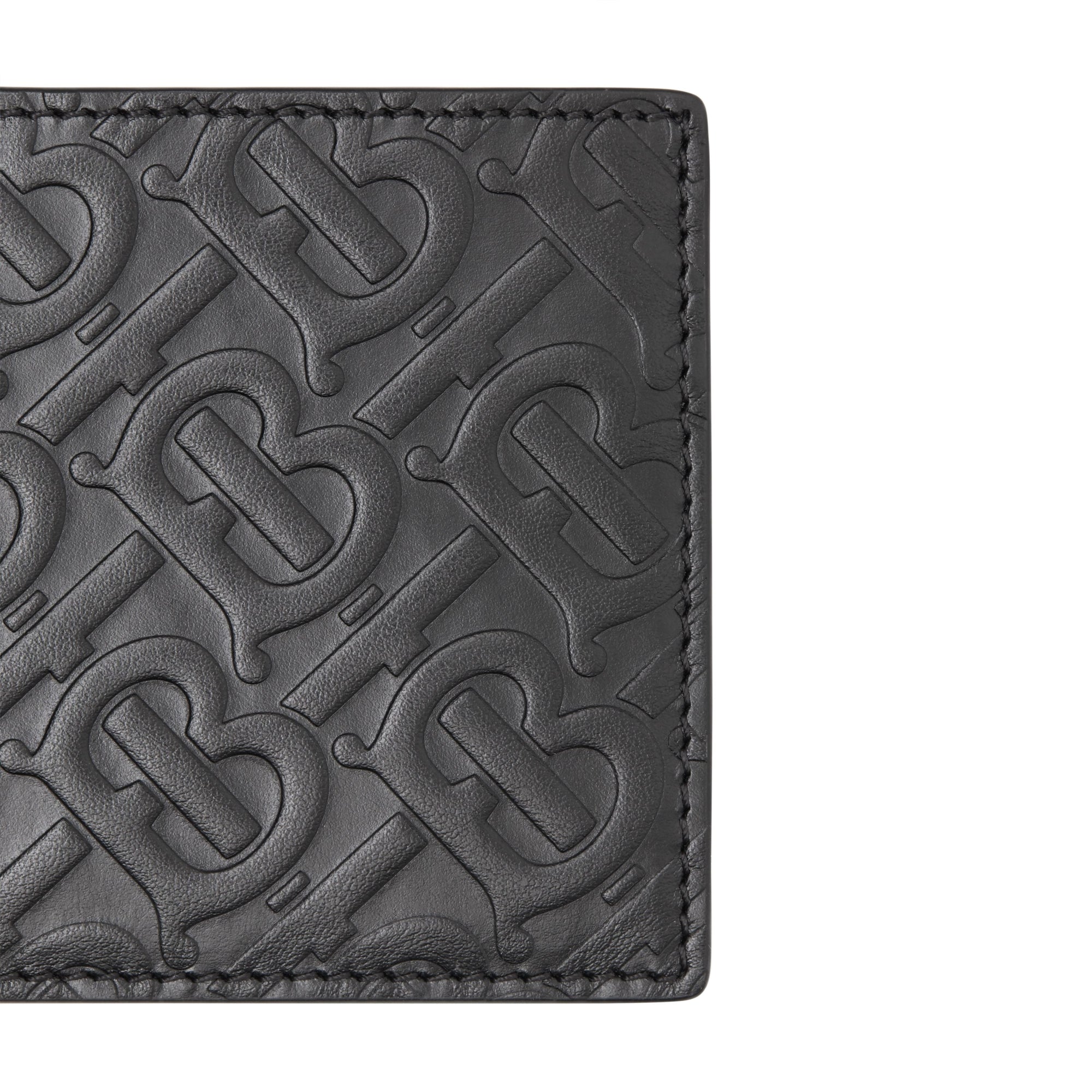 Portefeuille à rabat Monogram en cuir - Black