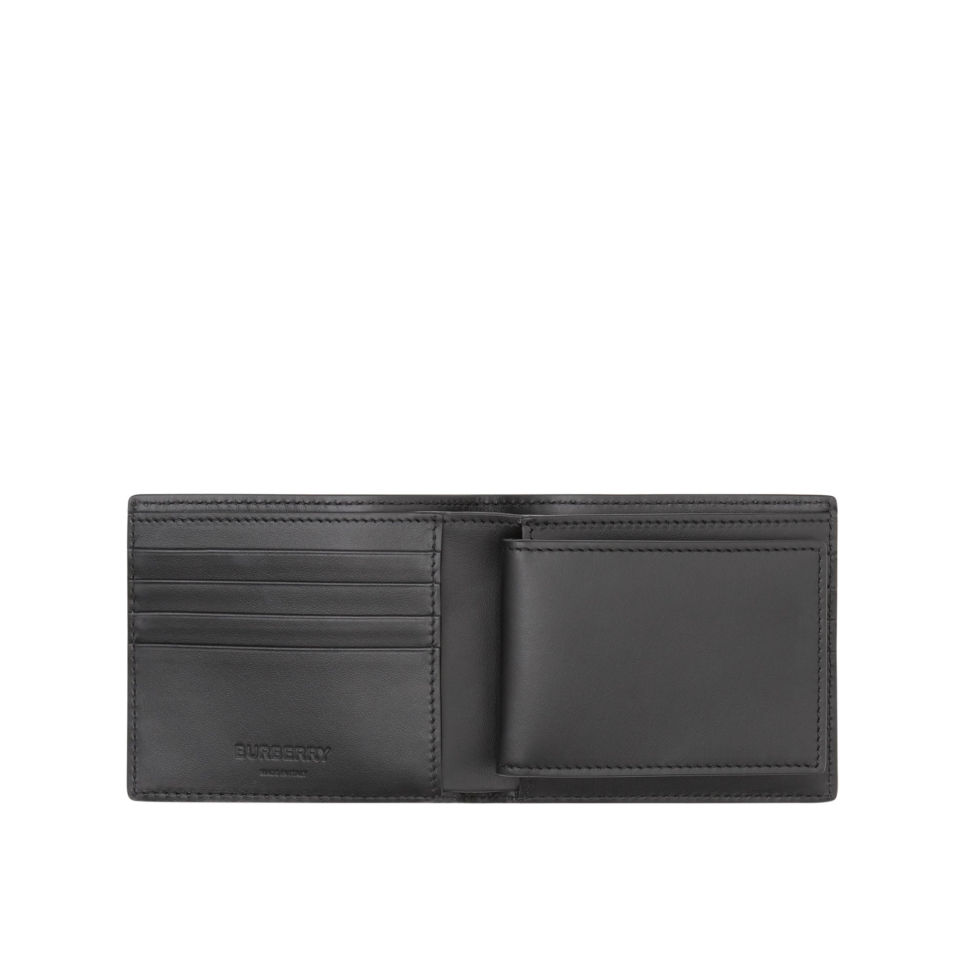 Portefeuille à rabat Monogram en cuir - Black